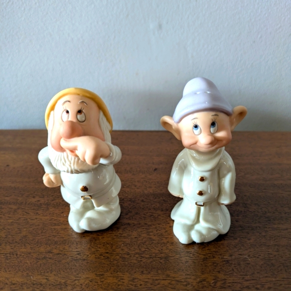 Lenox Porcelain Disney Figurines Salt & Pepper Shakers.